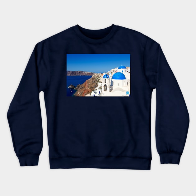 The wonderful Oia in Santorini, Greece Crewneck Sweatshirt by Constantinos Iliopoulos Photography